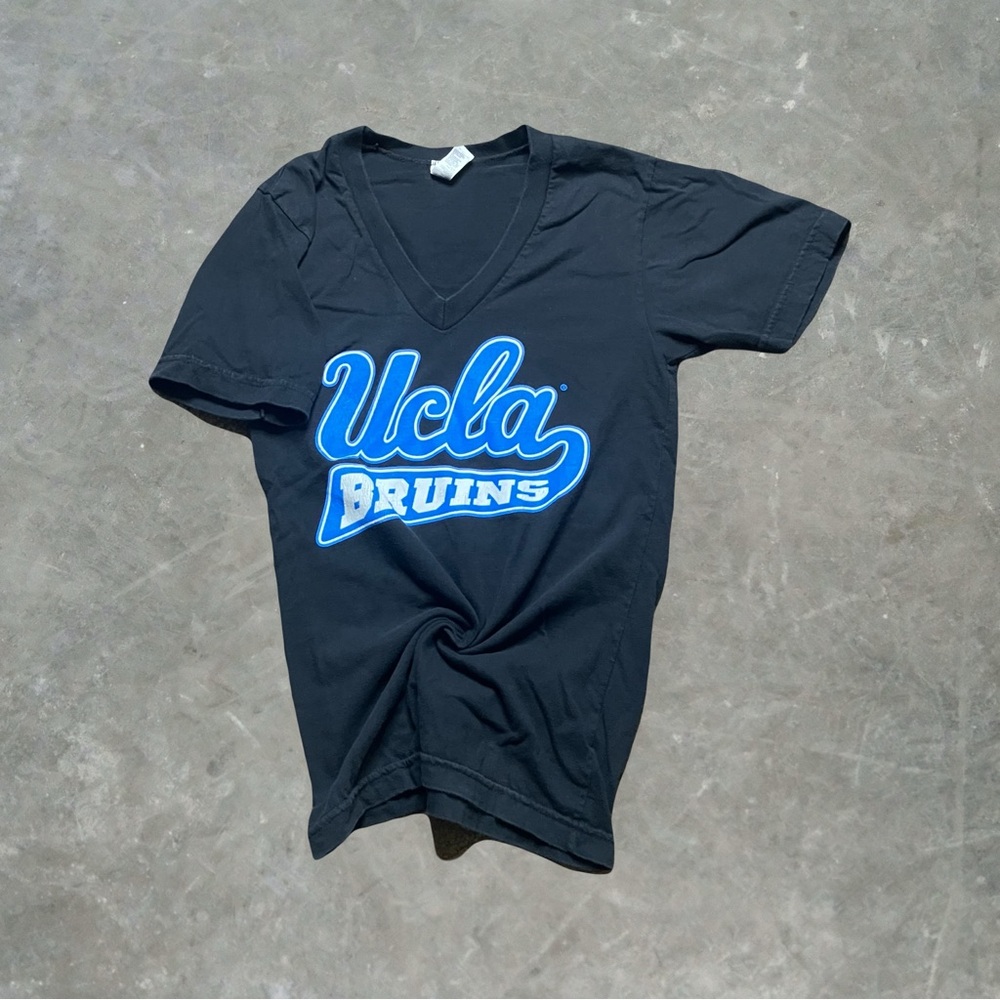 ☀️ American Apparel UCLA Bruins College Graphic V Neck Tee Womens Size XXS Black